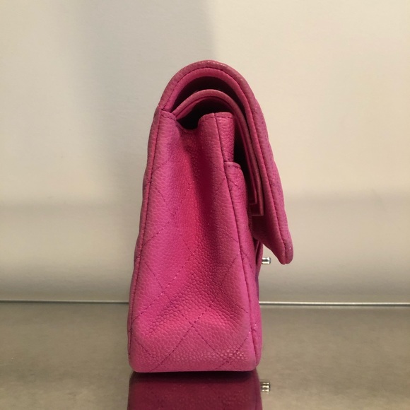 Chanel Double Flap Hot Pink Matte Caviar Leather - Picture 3 of 8